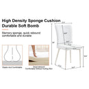 Modern minimalist dining chair, white PU leather curved back and seat cushion, white metal chair legs, suitable for dining room, bedroom, living room. A set of 2 chairs. 008