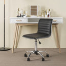Adjustable Armless PU Leather Office Chair Swivel Black