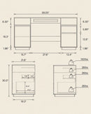 Farmhouse Executive Desk With Charging Station Brown