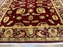 Indo Mahal Rug 9x12, Allover Pattern, Dark Red, Traditional Wool Area Rug