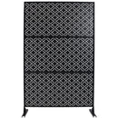Outdoor & Indoor Privacy Screen Metal Privacy Screen 76' H×48' W, Freestanding Decorative Privacy Screen for Deck Balcony Patio, Privacy Fence Panels for Outside Lawn Garden PS107 BLACK