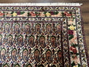 Persian Rug 8x11, Boteh Design, Repeated Paisleys, Persian Kurdish Rug, Bird Pictorials, Rare Antique Persian Kurdish Sannadaji Carpet