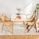 Rattan Folding Chair Walnut Finish Indoor Outdoor Dining