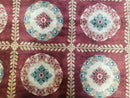 Nepalese Aubusson Panel Rug 6x9, Red & Ivory Soft Plush Tibetan Pile Rug, Wool Hand-Knotted Carpet, 6 x 9 Elegant Area Rug, Office Room Rug