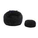 COOLMORE Modern Extra Large Round Bean Bag Chair with Footrest for Living Room, Chenille Fabric Lazy Sofa with Pillow for Adults, Teenagers,Child, Suitable for Bedroom, Dormitory, Study Room