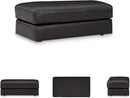 Contemporary Black Cushioned Rectangular Ottoman Finish