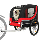 Large Folding Bike Trailer for Dogs – 120LB Capacity All-Terrain Pet Carrier, Durable Steel Frame for Cycling, Jogging, Camping & Outdoor Adventures, Black- Red