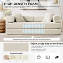 78Inch Convertible Sleeper Sofa Bed Beige Upholstery