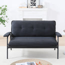 Modern Black Metal Frame Sofa with Sponge Filling for Compact Spaces and Versatile Use