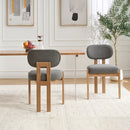 Wooden Dining Chairs Set of 2, Modern Fabric Upholstered Dining Room Chair Kitchen Chairs, Farmhouse Dinner Chair for Kitchen Dining Room