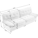 Cloud Style Sofa, Teddy Velvet Fabric, Comfy Padded Cloud Couch for Living Room, Apartment