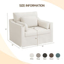 Beige Chenille Slipcovered 42 Inches Wide Armchair