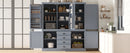 [Assembly Video Provided] TOPMAX 73'' Freestanding Wooden Kitchen Pantry Organizers and Storage Kitchen Cabinet with Drawers Cupboard with Door Shelves and Adjustable Shelves for Dining Room, Gray