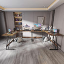 L Shaped Gaming Desk 51 Inch With Monitor Riser Brown