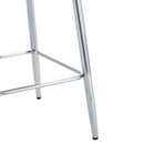 Modern Bar Chair Set Streamlined Backrest Metal Legs 2 Pieces - Black / Silver