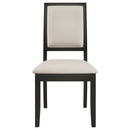 Louise Upholstered Wood Dining Side Chair Black (Set of 2)
