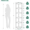 6-Tier Greige Corner Shelf Stand For Living Room And Office