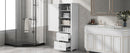 Tall Bathroom Storage Cabinet, Freestanding Storage Cabinet with Two Drawers and Adjustable Shelf, MDF Board with Painted Finish, White (Old Sku:WF312728AAK)