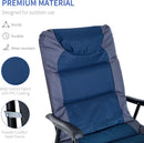 2 Piece Outdoor Patio Furniture Set With Folding Padded Rocking Chairs Navy Blue For Porch Balcony And Camping