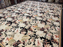Palace Size Needlepoint Rug 13x17, Extra Large Wool Floral Handmade Carpet, European Design, Botanical