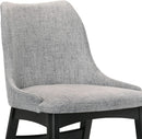 Gray Fabric Wood Dining Chairs Set Of 2 19-Inch Seat Height