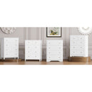 White Five Drawer Dresser For Bedroom Organization