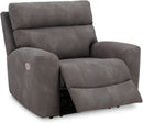 Dark Brown Faux Leather Wall Hugger Power Recliner Headrest