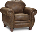 Sedona 4 Piece Leather Look Microfiber Sofa Set With Loveseat Chair Ottoman
