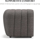 Charcoal Gray Vertical Channel Tufted 3 Piece Sofa Set