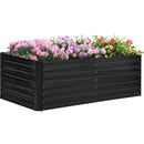 Galvanized Raised Garden Bed Kit with Reinforcing Bars, Large and Tall Metal Planter Box for Vegetables, Flowers and Herbs, 6' x 3' x 2', Black