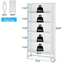 Tall 70.8 Inch Bookcase 5 Tier Heavy Freestanding White