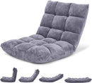 Grey Floor Chair With Back Support 14 Position Adjustable