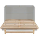 Queen Murphy Bed with Large Drawers,Gray