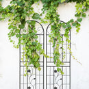 2 Pack Metal Garden Trellis 71' x 19.7' Rustproof Trellis for Climbing Plants Outdoor Flower Support Black