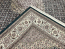 Sino Persian Rug 9x12, Dark Green and Ivory, Medallion, Mahi Herati, Elegant Oriental Carpet, Wool Hand Knotted Traditional Room Sized Rug