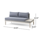 Outdoor Acacia Wood and Wicker 3 Piece Sectional Sofa Set