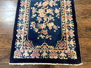 Chinese Rug 3x6, Peking Rug, Blue Chinese Wool Rug, Fete Rug