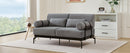 Modern Loveseat Sofa 59' Sofa Couch 2-Seater with USB Ports, Unique Cylindrical Armrests, Grey Chenille