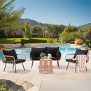 Stylish Four Piece Outdoor Wicker Patio Furniture Set
