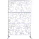 Outdoor & Indoor Privacy Screen Metal Privacy Screen 76' H×48' W, Freestanding Decorative Privacy Screen for Deck Balcony Patio, Privacy Fence Panels for Outside Lawn Garden PS114 WHITE