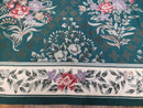 Chinese Needlepoint Rug 8x10, Vintage Green Area Rug, Hand-Woven Flatweave Floral European Design Carpet Wool Handmade 8x 10 Living Room Rug