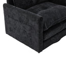 UNITED WE WIN Swivel Barrel Chair - Mid Century Modern Chair, Thick Padded Arm Chair with Solid Metal Base, Comfortable Single Sofa Chair, Swivel Accent Chair for Living Room Bedroom