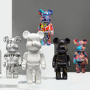 Street Art Bear Figurine: White Marble
