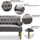Dove Gray Loveseat Sofa With Button Tufting Sinuous Springs