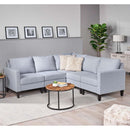 Comfy 5 Pieces L shaped Sofa with Wooden Legs, Modern Side Chairs for Living Room