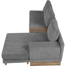 114" L-shaped Sofa Sectional Sofa with Two USB Ports and Two Power Sockets, a Storage Drawer and a Reversible Chaise Lounge for Living Room, Grey