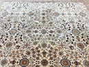 Wonderful Silk Hereke Rug 8x12, Silk Pile on Silk Foundation, Ivory/Cream, Floral Pattern, Handmade, Vintage