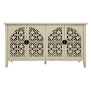 Hollowed-out Cabinet with 4 Doors, American Furniture, Suitable for Bedroom, Living Room, Study