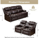 Brown Recliner Sofa Set With Massage And Heat 2 Piece
