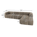 122' Modern L-Shaped Sectional Sofa with High-Density Fully Compressed Sponge and Chaise Lounge, 2-Piece Set, Fully Assembled Right Hand Facing, Perfect for Living Room, Lounge